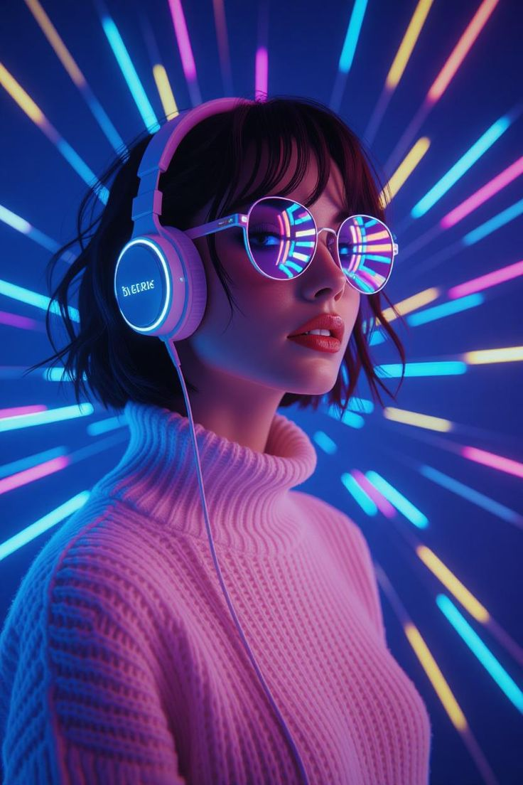 Neon AI portrait